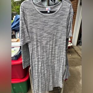 LuLaRoe Heathered Gray Knit Top
